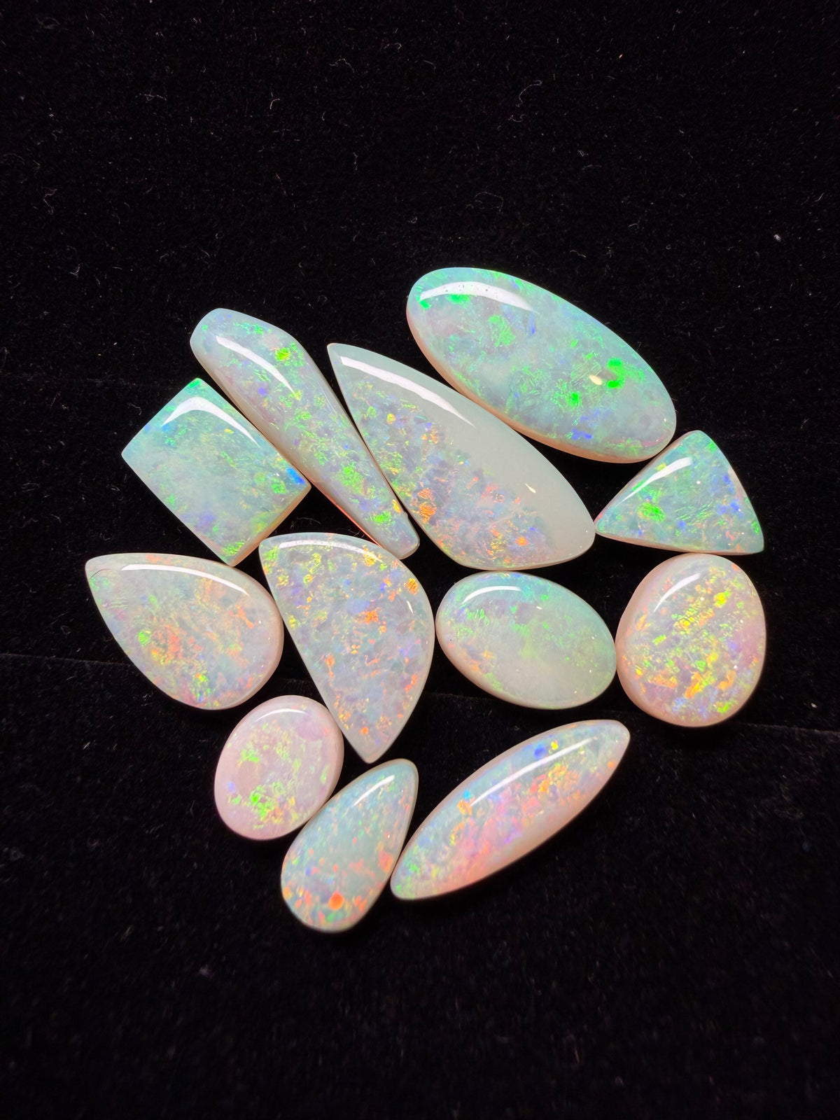 27ct Australian Crystal Opal Parcel – Olympic Field, Coober Pedy | 12 Finished Stones