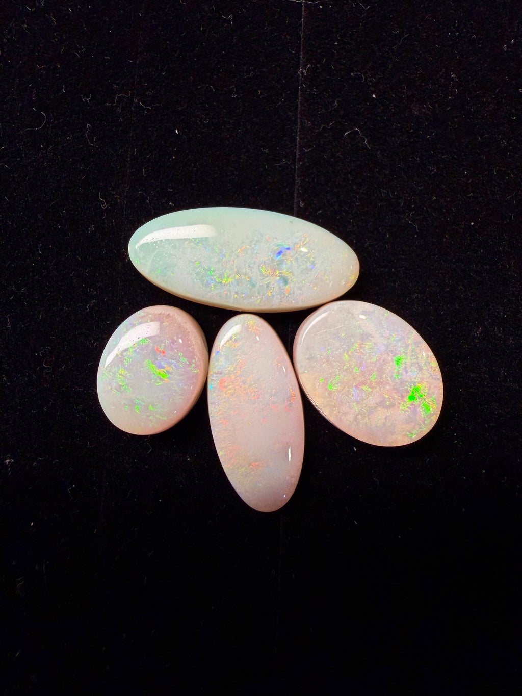 22.7ct Australian Crystal Opal Parcel – Olympic Field, Coober Pedy | 4 Finished Stones