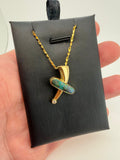 Outback Horizon - 18K Gold Queensland Boulder Opal & Diamond Pendant
