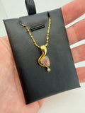 Ridge Flame - 18K Gold Lightning Ridge Black Opal & Diamond Pendant