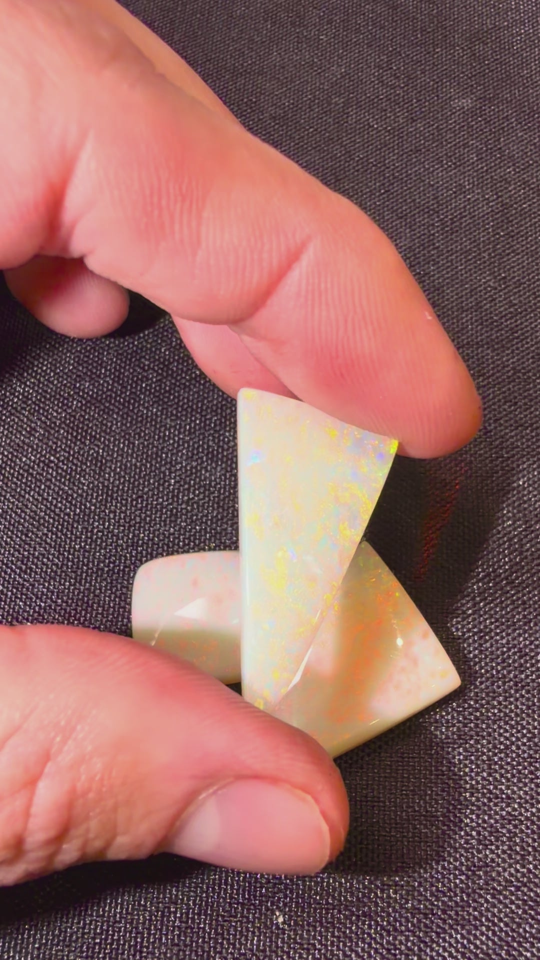 32.2ct Australian Crystal Opal Parcel – Olympic Field, Coober Pedy | 3 Finished Stones