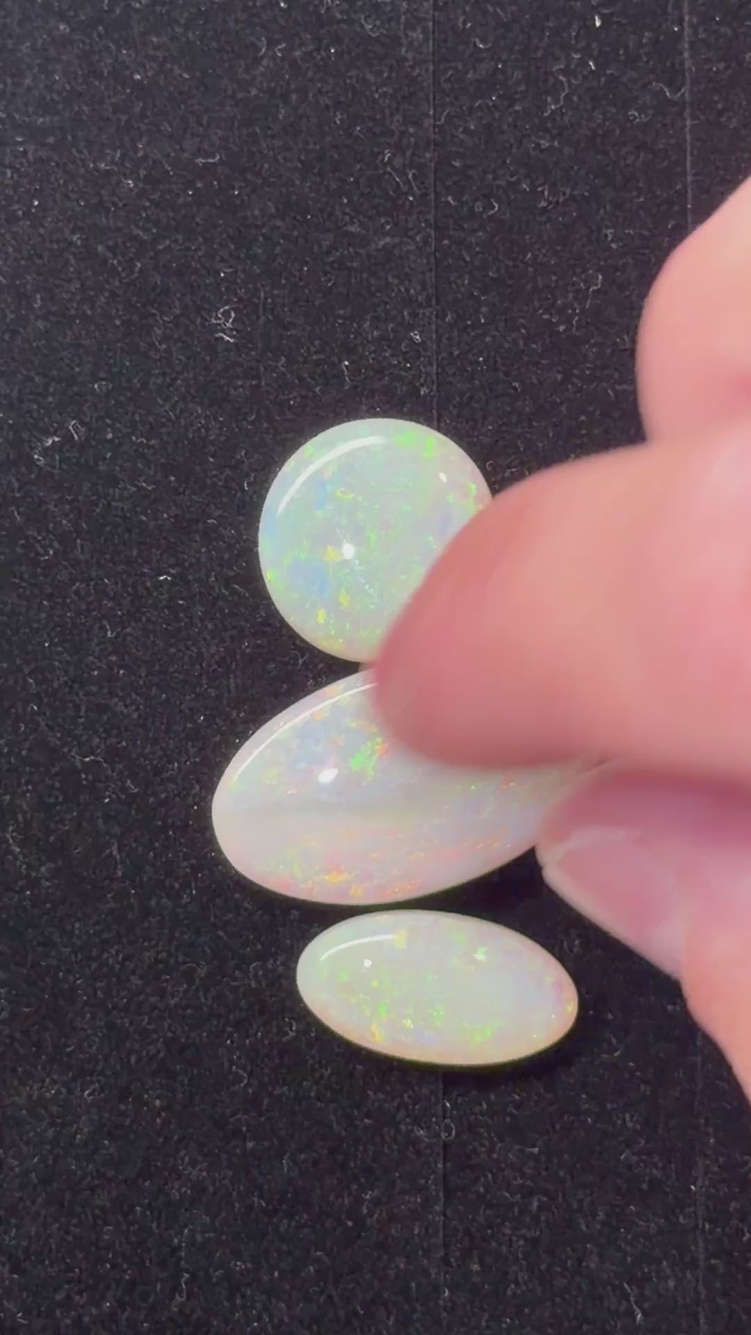 33ct Australian Crystal Opal Parcel – Olympic Field, Coober Pedy | 3 Finished Stones